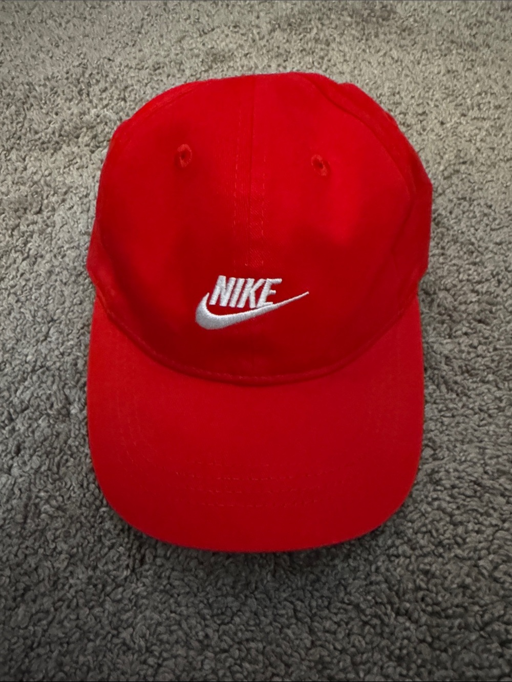 Nike Kids Red Cap with White Embroidered Swoosh